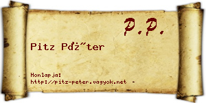 Pitz Péter névjegykártya
